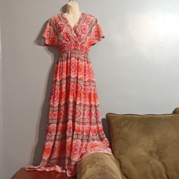 Rabbit, Rabbit, Rabbit designs women's multi color pink maxi dress - Picture 8 of 17